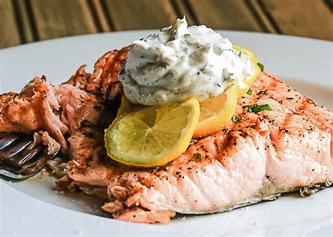 Grilled Salmon with Shallot Dill Sauce - A Pinch of Salt Lake