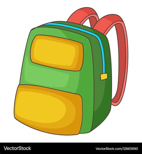 Backpack icon cartoon style Royalty Free Vector Image