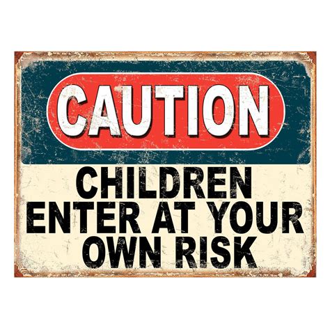 Caution Children Enter at Your Own Risk Funny Retro Joke - Etsy UK