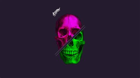 1920x1200 resolution | pink and green skull digital wallpaper, skull ...