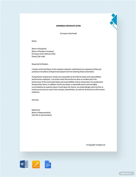 FREE Certificate Letter Templates - Download in Word, Google Docs, PDF, Photoshop, Apple Pages ...