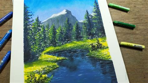 Oil pastel drawing/How to draw beautiful scenery step by step/Easy oil pastel drawing | Oil ...