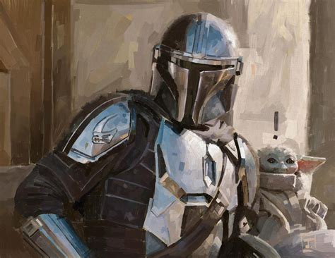 Recently did a painting of the mandalorian and grogu : r/DigitalPainting