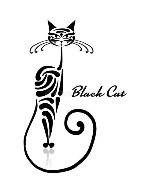 Black Cat Design. Vector Illustration Stock Vector - Illustration of background, decoration ...