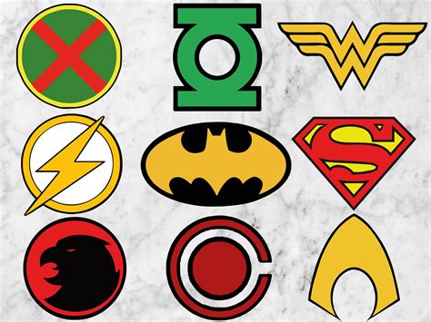 Justice league heros logos SVG Heros clipart Hero logo Svg