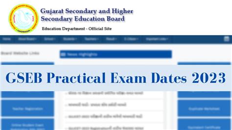 GSEB Practical Time table 2023: Check Gujarat Board Class 12th Practical Exam Date Sheet at gseb.org