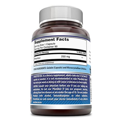 Amazing Formulas Phenibut Dietary Supplement 250 Mg 90 Capsules ...