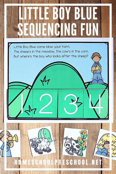 Printable Little Boy Blue Sequencing Activity for Kids