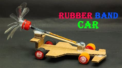 How To Make Rubber Band Car | School Science Projects - YouTube