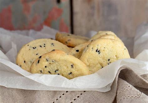 Sesame Cookies (shortbread-style) - Vintage Kitchen Notes