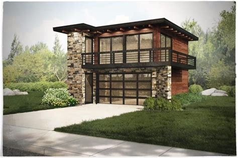 Modern Two Story Small House Plan with Garage | Pearl Loft | Small modern home, Modern house ...