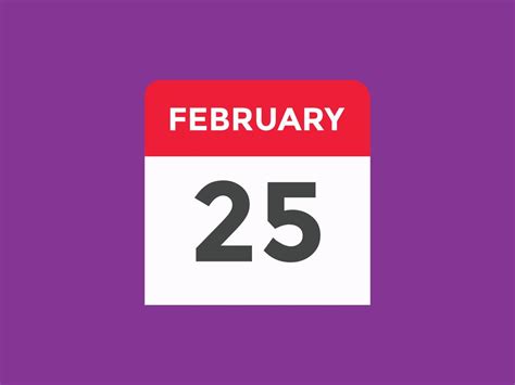 february 25 calendar reminder. 25th february daily calendar icon ...