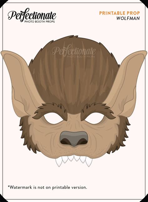 Printable Werewolf Mask Prop Halloween Printable Prop DIY - Etsy