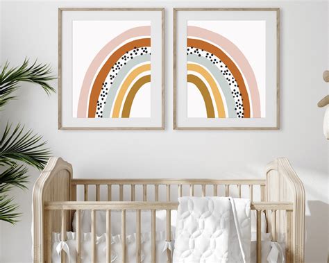 Boho Rainbow Wall Art Set of 2 Prints Printable Wall Art | Etsy