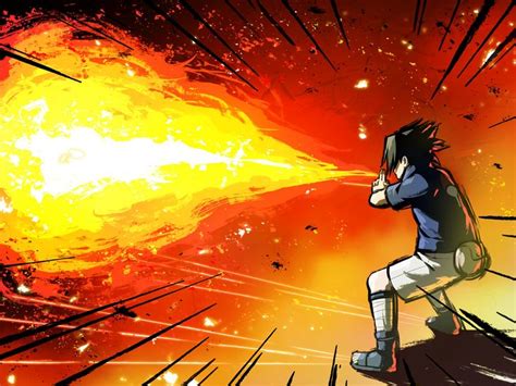 Sasuke Jutsu Gran Bola de Fuego/Jutsu Great Fireball | Naruto shippuden ...