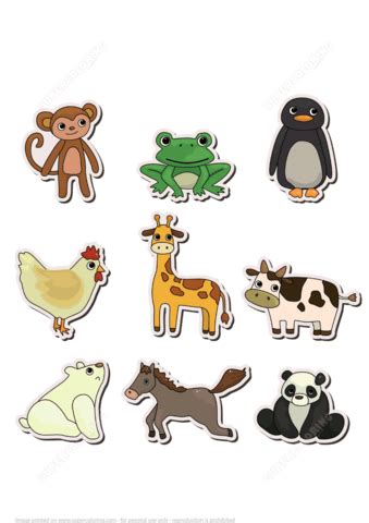 Printable Stickers with Animals | Free Printable Papercraft Templates