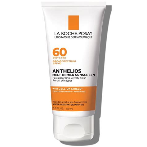 La Roche-Posay Anthelios 60 Body and Face Sunscreen Melt-In Milk Lotion ...