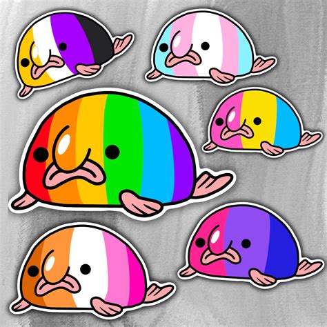 Pride blob fish stickers LGBTQ gift lesbian Gay | Etsy