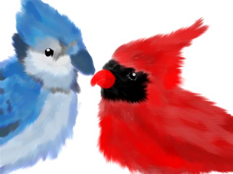 Blue jay and cardinal by Smootheex on DeviantArt