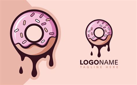 testy donuts cartoon vector logo design illustration with cream dripping 18891587 Vector Art at ...