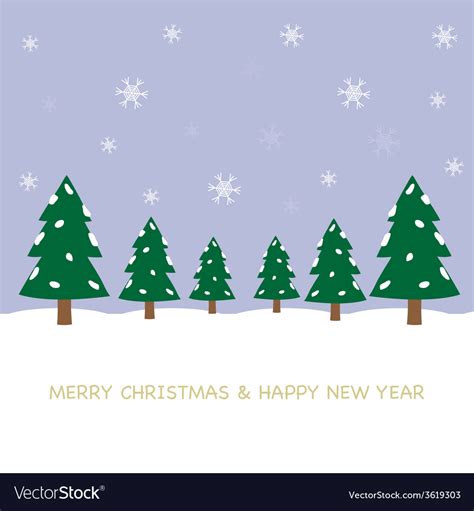 Christmas tree cartoon and snow Royalty Free Vector Image