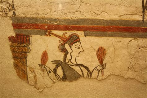 Mycenaean fresco from Mycenae (1250-1180 BC). Archeaological Museum Mycenae. | Ancient paintings ...