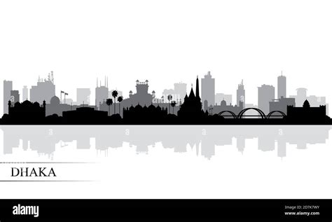 Dhaka city skyline silhouette background, vector illustration Stock ...