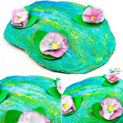 Claude Monet Water Lilies Art Project for Kids - Arty Crafty Kids