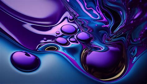 Premium Photo | Abstract background with blue and purple liquid and bubblesgenerative ai