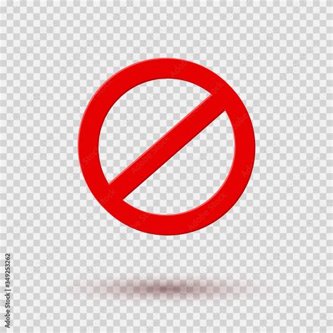 Icon No or stop, danger red symbol isolated on transparent background ...