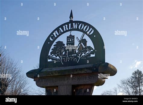 Charlwood Village Sign Surrey England Stock Photo - Alamy