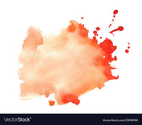 Orange watercolor splatter stain texture Vector Image