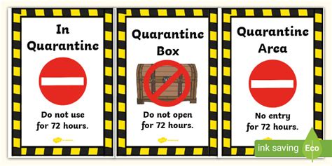 Quarantine Area Signs (teacher made)