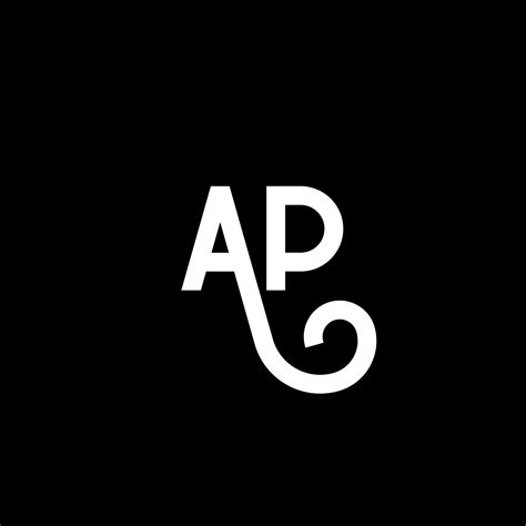 diseño de logotipo de letra ap sobre fondo negro. concepto creativo del logotipo de la letra de ...