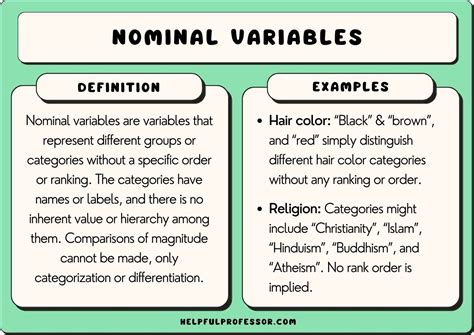 25 Nominal Variable Examples (2024)