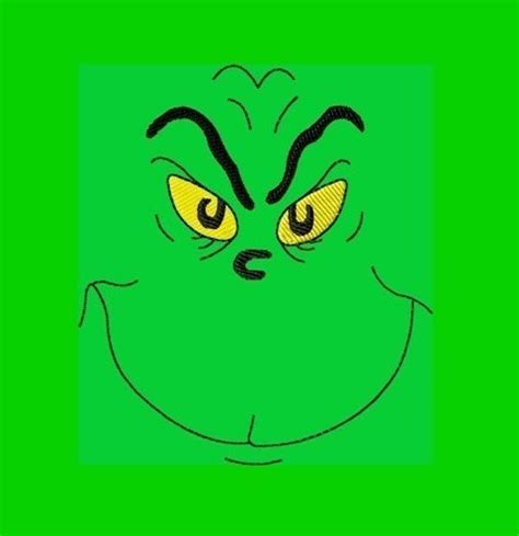 Items similar to Mean One Grinch Face Digitized Embroidery Design 4x4 5x7 6x10 on Etsy