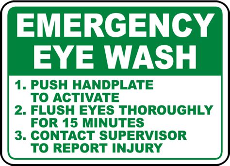 Emergency Eye Wash Instructions Sign D4608 - by SafetySign.com