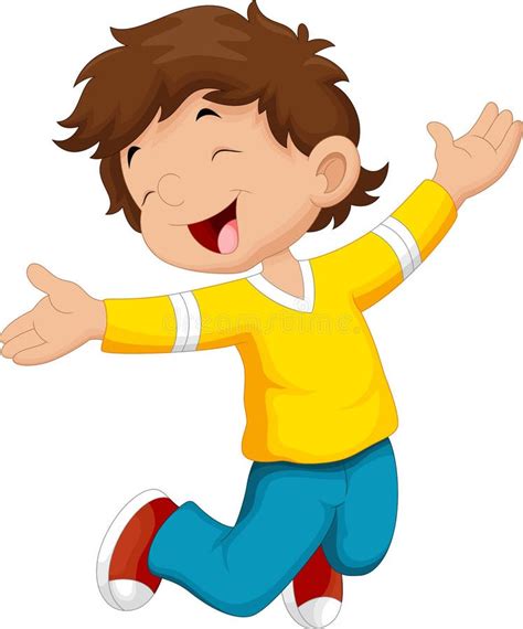 Happy boy and jump stock illustration. Illustration of leanth - 66944821