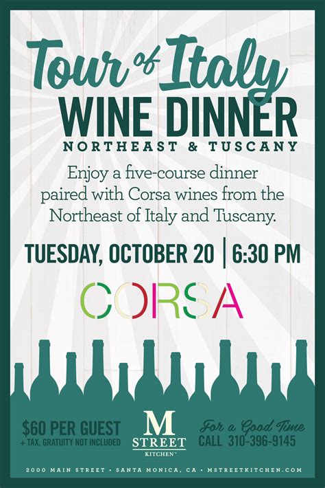 Tour of Italy Wine Dinner: Northeast & Tuscany | Visit Santa Monica