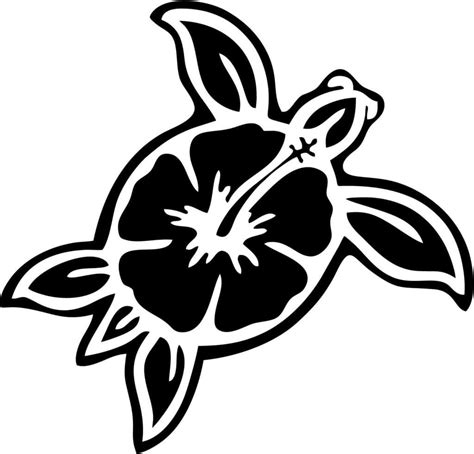 Hibiscus - Sea Turtle - Vinyl Car Window and Laptop Decal Sticker | Hawaiian turtle tattoos ...