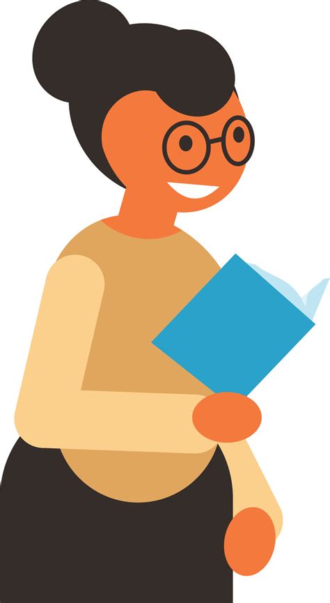 Image Of A Teacher Reading A Book 22968271 Vector Art at Vecteezy