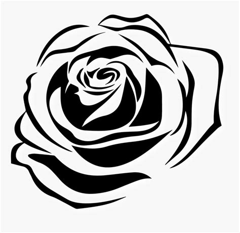 Clip Art Black And White Rose Tattoo - Transparent Rose Silhouette Png ...