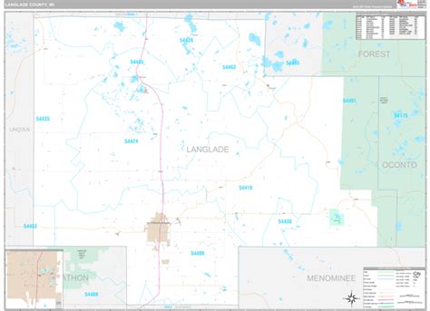 Langlade County, WI Wall Map Premium Style by MarketMAPS - MapSales