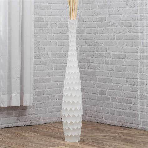 Leewadee Tall Big Floor Standing Vase for Home Decor 36 inches, Mango Wood, White: Amazon.ca ...