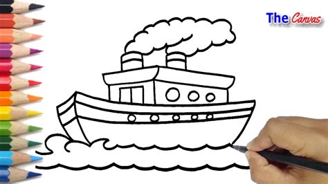 How To Draw A Ship Step By Step For Beginners || Easy Ship drawing for Kids - YouTube