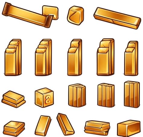 Premium AI Image | Gold bar illustration collection Gold bullion vector ...