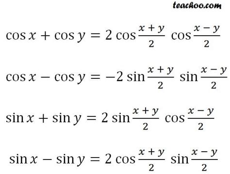 Sum Identities (Sum to Product Identities) - cos x + cos y formula