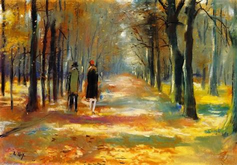 Oil Painting Replica Strolling in the Forest, 1923 by Lesser Ury (1861 ...