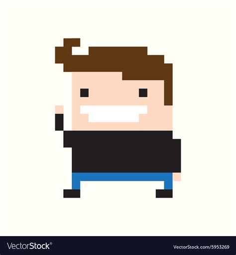 Pixel art guy Royalty Free Vector Image - VectorStock