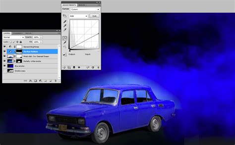 adobe photoshop - How can I recreate this blue smoke (effect ...